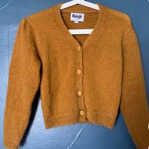 Rouje Nono cardigan in yellow mustard size 34, fits like XS or S.